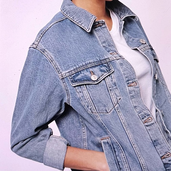 Topshop Jackets & Blazers - Topshop Moto Oversized Denim Jacket